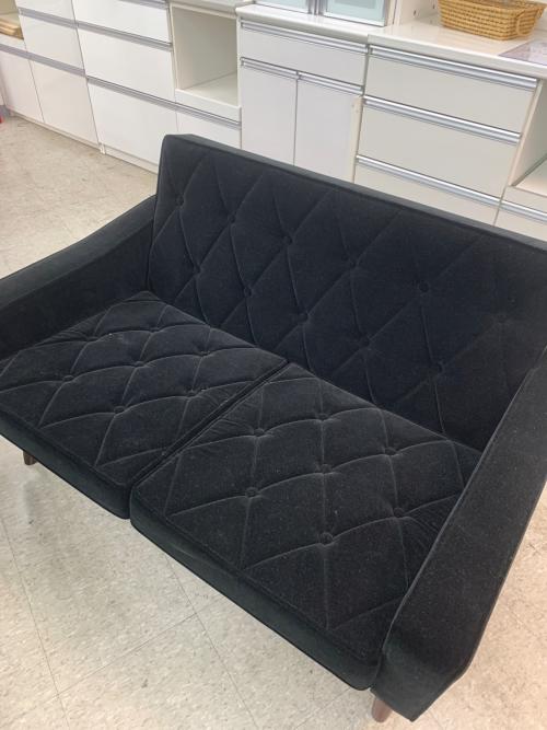 カリモク60 (カリモクロクマル) 2人掛けソファー U36212W201 2025年製 モケットブラック ロビーチェア2シーター