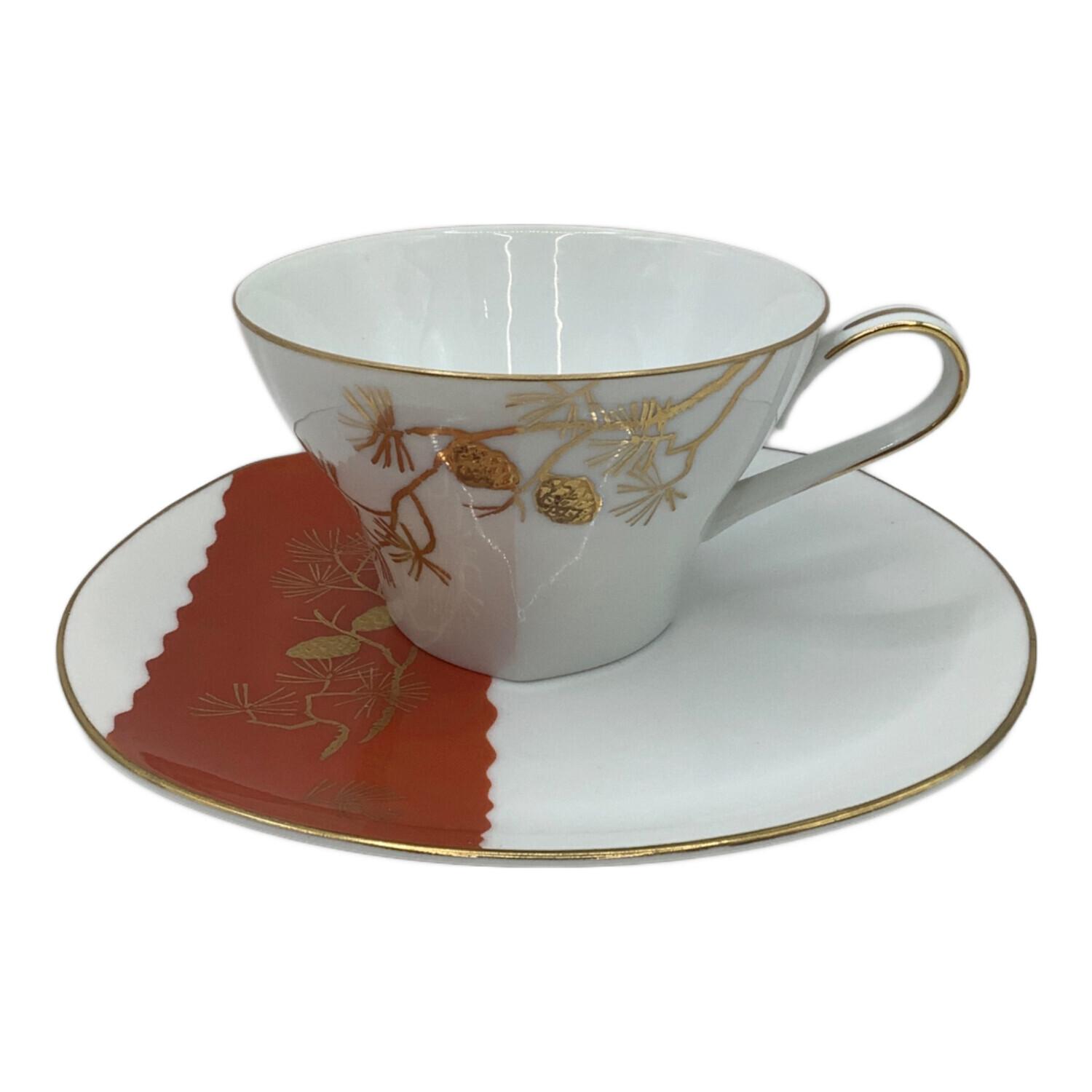 【専用】オールドノリタケ フライングスワン 脚付きティーカップ ソーサー ２客 Noritake (ノリタケ) カップ&ソーサー ホワイト×レッド オールド