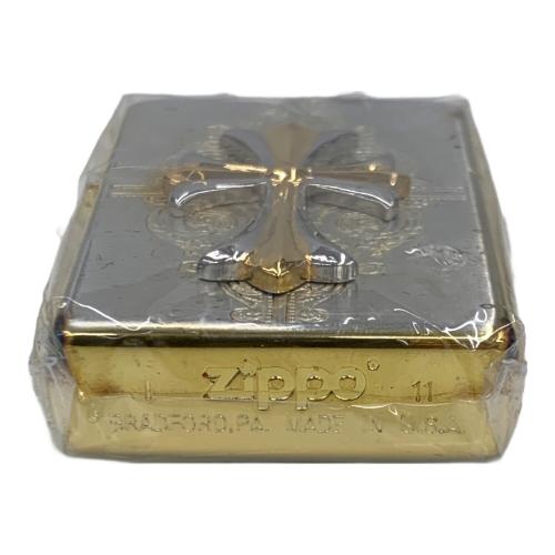 ZIPPO (ジッポ) オイルライター 十字架 シルバー×ゴールド