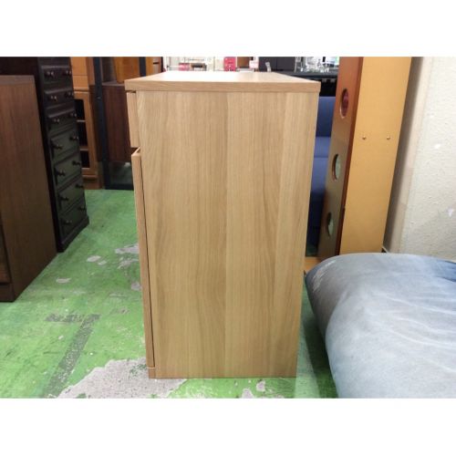 無印良品 (ムジルシリョウヒン) キャビネット ナチュラル 2枚扉 オーク材キャビネット