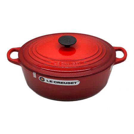 LE CREUSET (ルクルーゼ) 両手鍋 ホワイト×レッド ココット・オーバル 29cm 箱ダメージ大