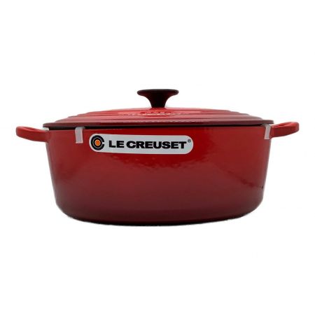 LE CREUSET (ルクルーゼ) 両手鍋 ホワイト×レッド ココット・オーバル