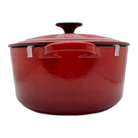 LE CREUSET (ルクルーゼ) 両手鍋 ホワイト×レッド ココット・オーバル
