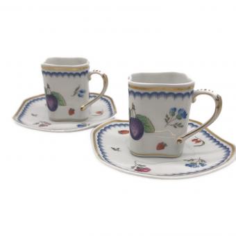 RICHARD GINORI (リチャードジノリ) スクエアデミタスカップ&ソーサー イタリアンフルーツ 2Pセット