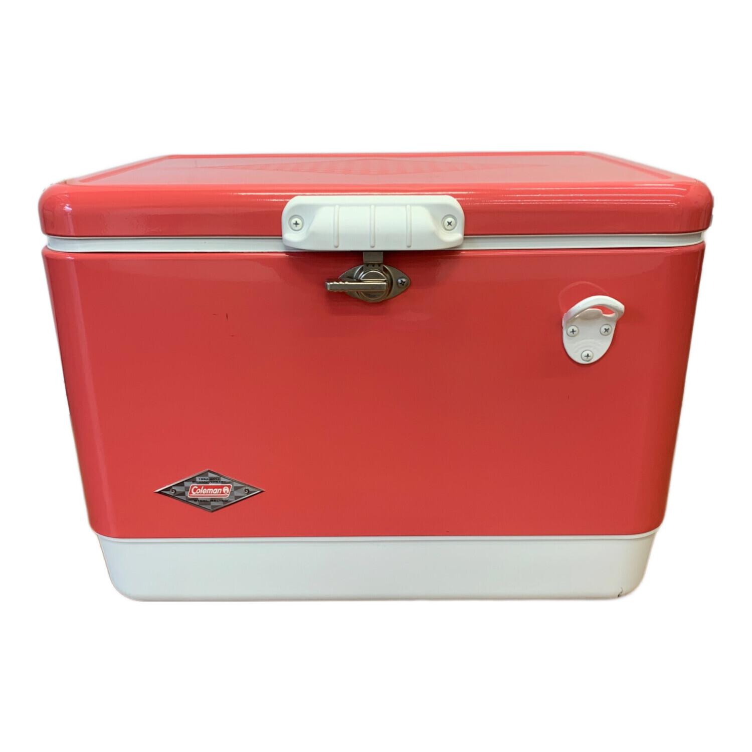 Coleman レッド 鋼製収納ボックス200B743J 95/4製造　取説付 Coleman レッド 鋼製収納ボックス200B743J 95/4製造 取説付