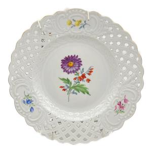 Meissen (マイセン) プレート 透かし網 季節の花