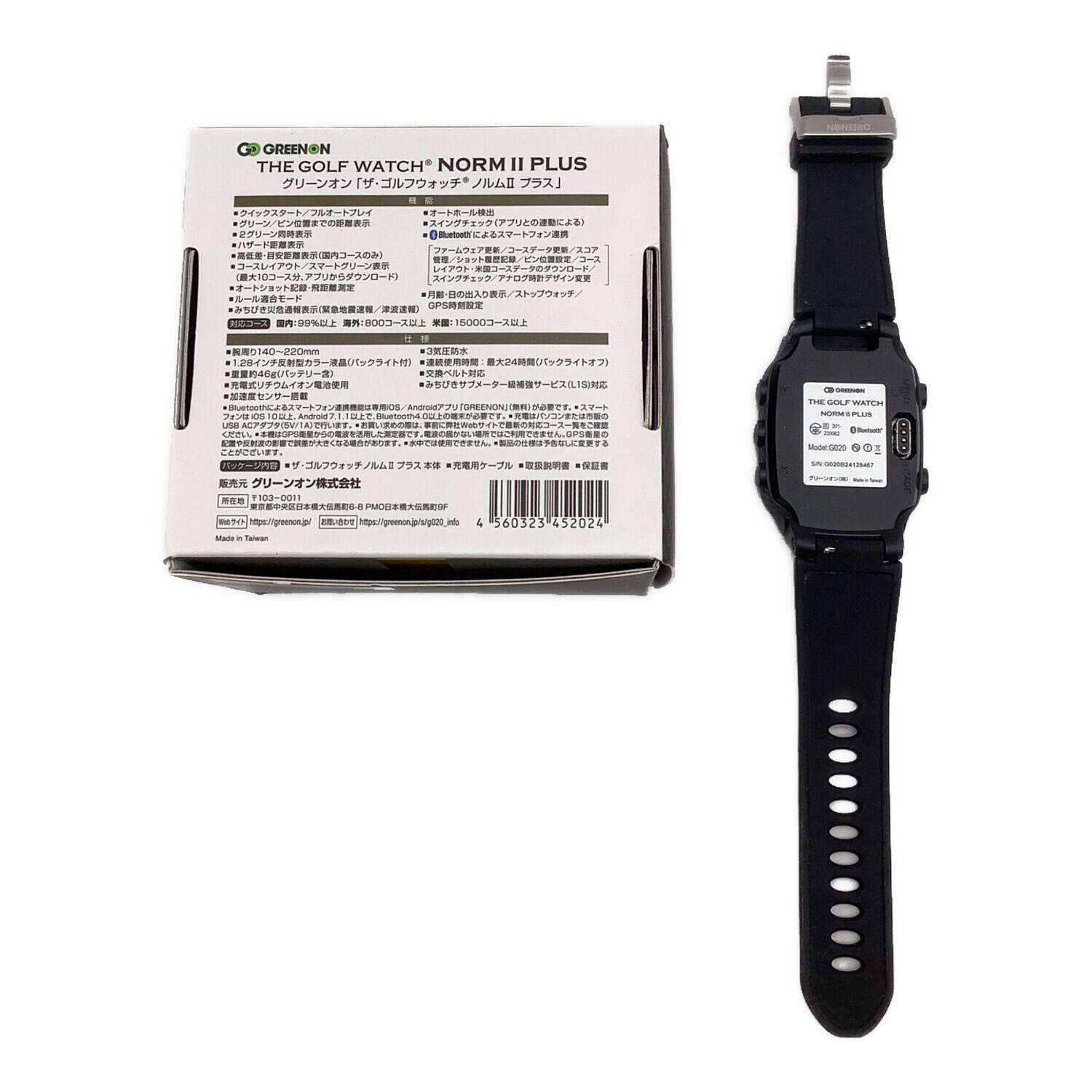 グリーンオン ノルム2プラス NORM II PLUS ブラック 黒 ザ・ゴルフウォッチ ノルムIIプラス – THE GOLF WATCH NORM II PLUS