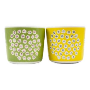 marimekko (マリメッコ) カップセット グリーン×イエロー oiva PUKETTI