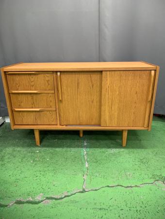 UNICO (ウニコ) TOVEキャビネット ライトブラウン  2枚扉 引き出し付