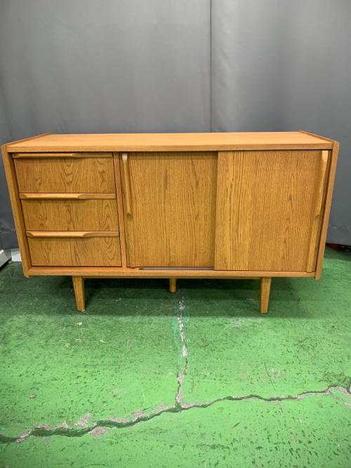 UNICO (ウニコ) TOVEキャビネット ライトブラウン  2枚扉 引き出し付