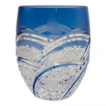 KAGAMI CRYSTAL (カガミクリスタル) 切子ロックグラス ブルー