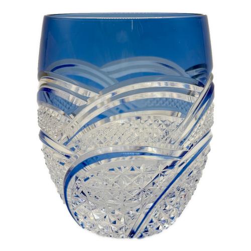 KAGAMI CRYSTAL (カガミクリスタル) 切子ロックグラス ブルー