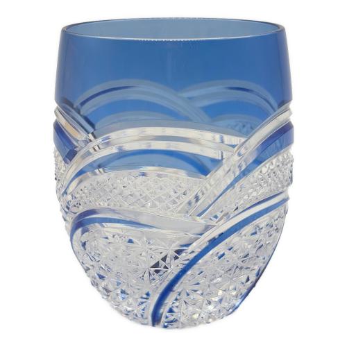 KAGAMI CRYSTAL (カガミクリスタル) 切子ロックグラス ブルー