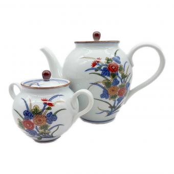 源右衛門窯 (ゲンエモンガマ) ポット砂糖入れ 古伊万里菊柄