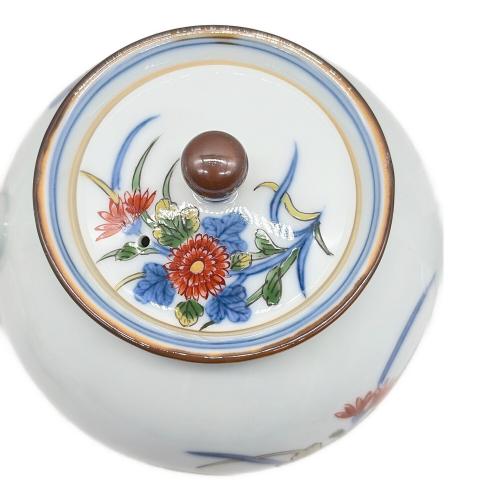 源右衛門窯 (ゲンエモンガマ) ポット砂糖入れ 古伊万里菊柄