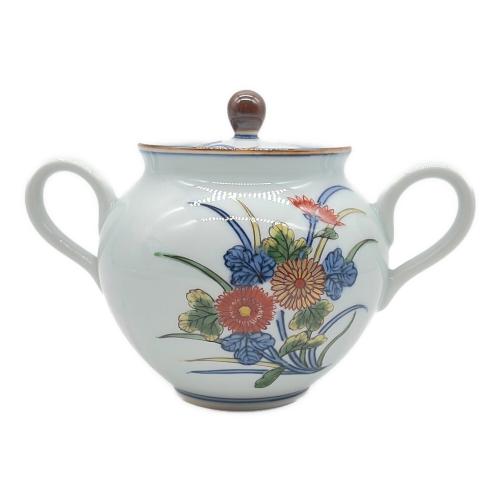 源右衛門窯 (ゲンエモンガマ) ポット砂糖入れ 古伊万里菊柄