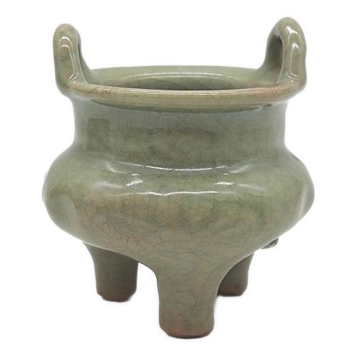 三足香炉 青磁 龍泉窯