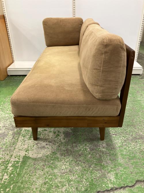 UNICO (ウニコ) 2人掛けソファー  ベージュ×ブラウン SWELLA　角ダメージ有