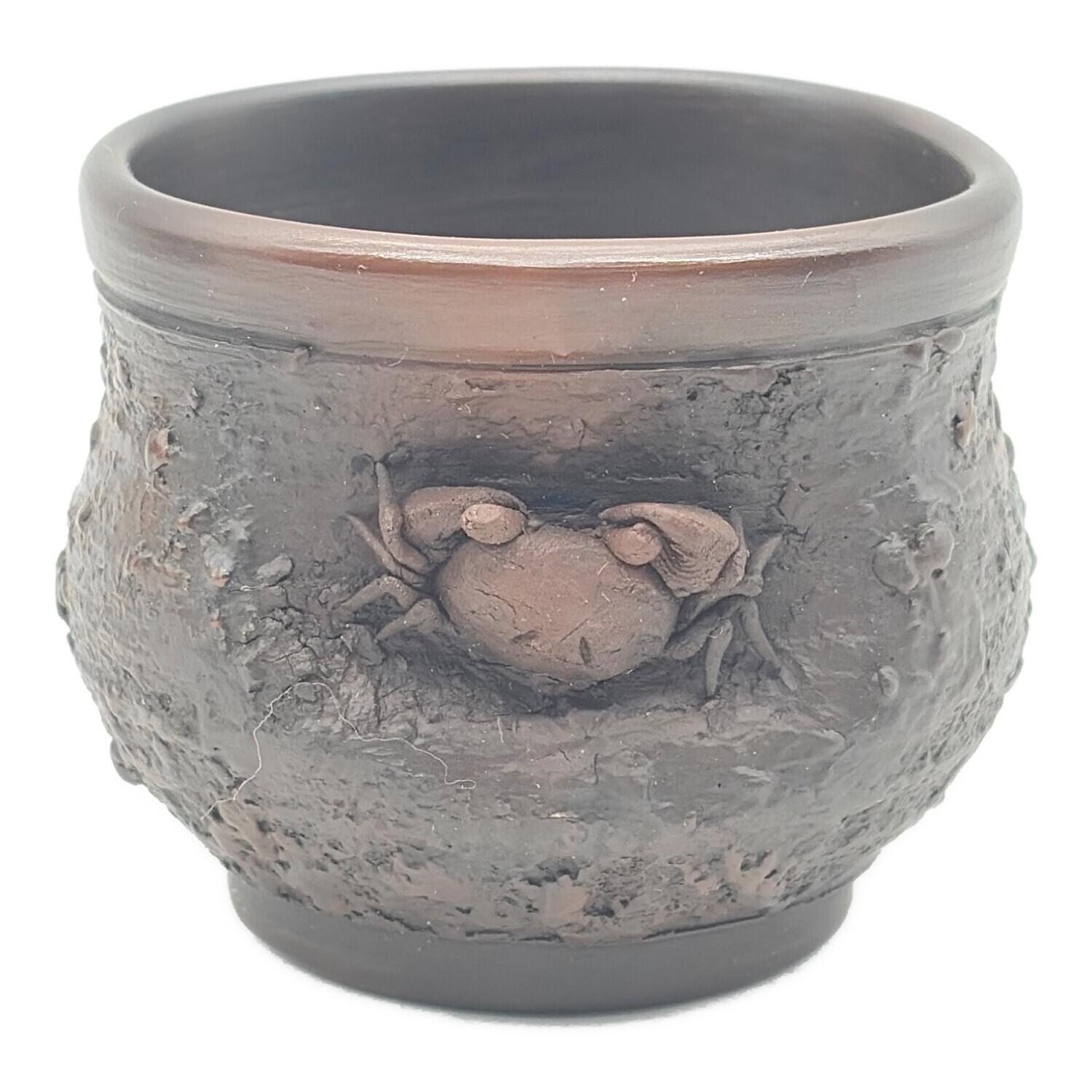 常滑焼 (トコナメヤキ) ぐい呑み カニ 井上素三 不識庵素之陶