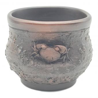 常滑焼 (トコナメヤキ) ぐい呑み カニ 井上素三 不識庵素之陶