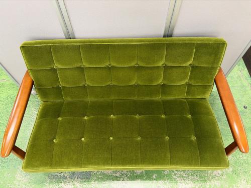 カリモク60 (カリモクロクマル) 2人掛けソファー W36173QW  モケットグリーン Kチェア