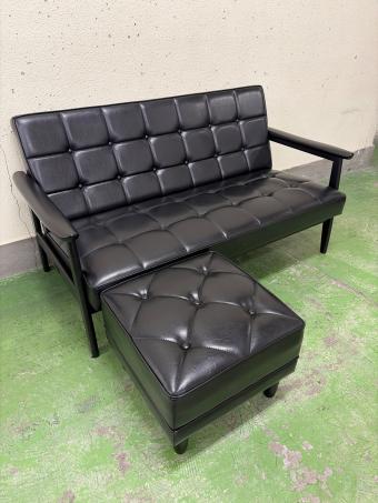 カリモク60 (カリモクロクマル) 2人掛けソファー W36173BB/X36206BB 幅:約133㎝ ブラック×ブラック Ｋチェア