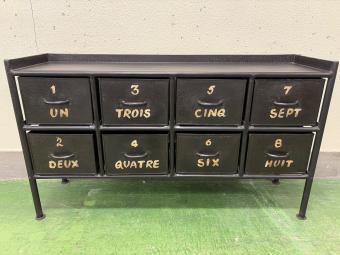 journal standard Furniture (ジャーナルスタンダードファニチャー) キャビネット 廃盤品 幅:約116㎝ ブラック GUIDEL 8 DRAWER CHEST WIDE