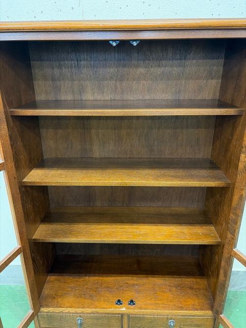 三越家具 (ミツコシカグ) キャビネット ガラス扉ヒビ有 ブラウン Brugge