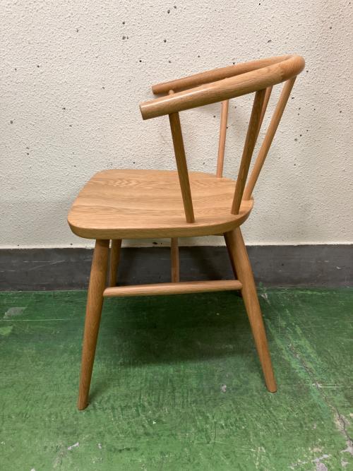無印良品 (ムジルシリョウヒン) オーク材アームチェアー丸脚 廃盤品 ナチュラル