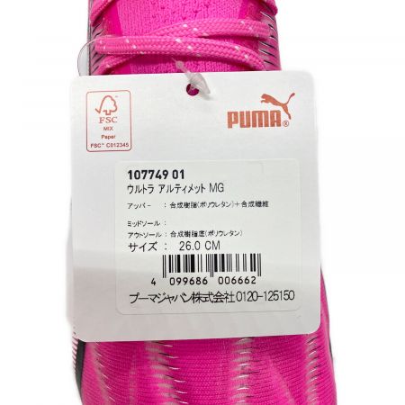 PUMA (プーマ) サッカースパイク メンズ SIZE 26cm ピンク ウルトラ アルティメット MG 107749-01 未使用品
