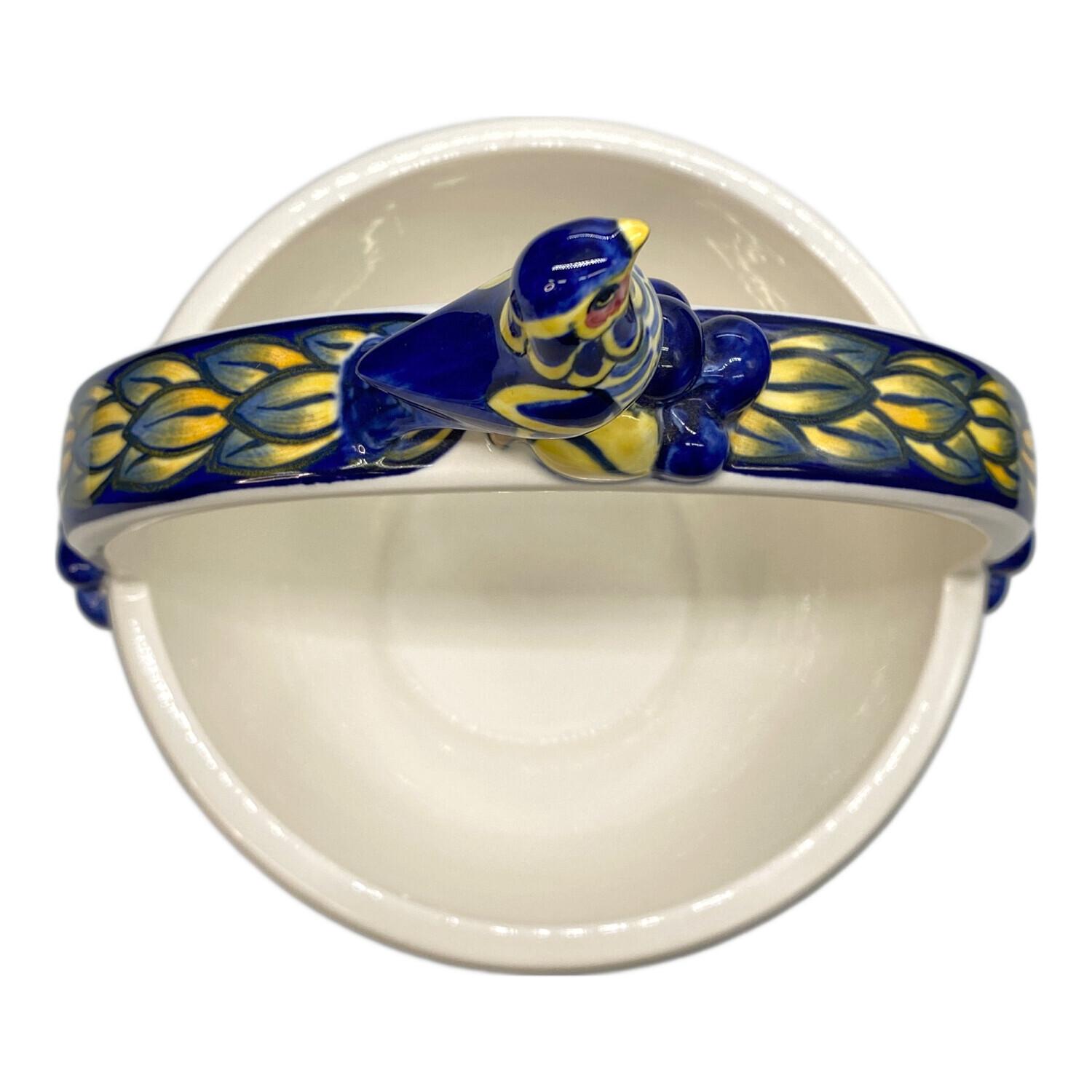 ロイヤルコペンハーゲン ブルーフェザン小鳥ハンドルバスケット ROYAL COPENHAGEN (ロイヤル・コペンハーゲン) Blue Pheasant