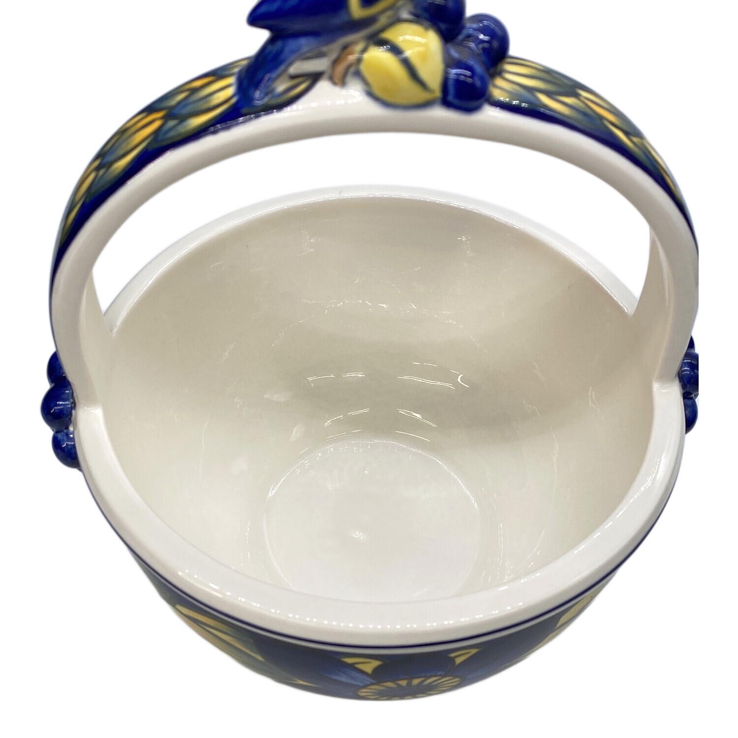 ロイヤルコペンハーゲン ブルーフェザン小鳥ハンドルバスケット ROYAL COPENHAGEN (ロイヤル・コペンハーゲン) ハンドル