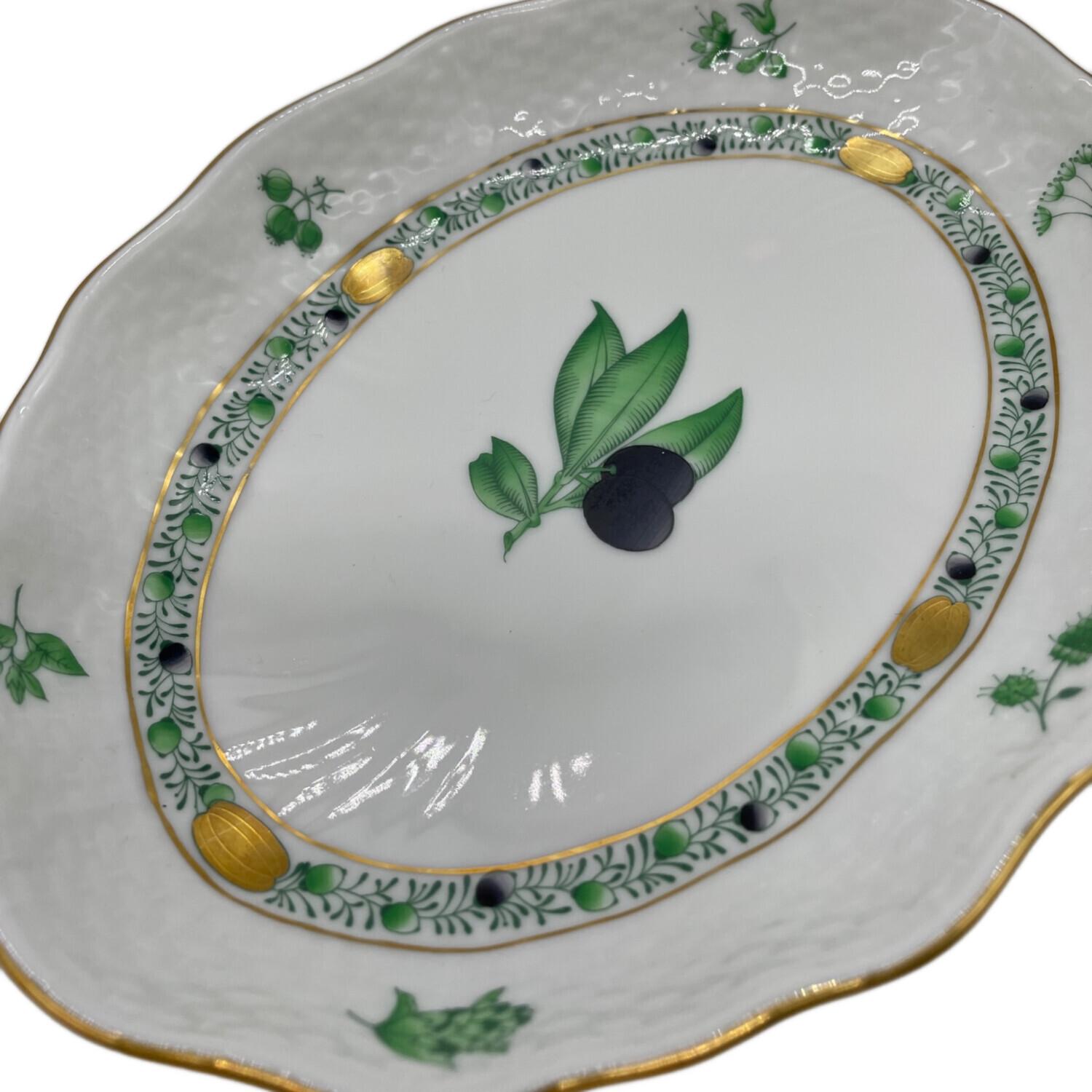 美品 HEREND ヘレンド アピシウスのハーブ プレート枚セット Herend (ヘレンド) オーバルディッシュ アピシウスのハーブ