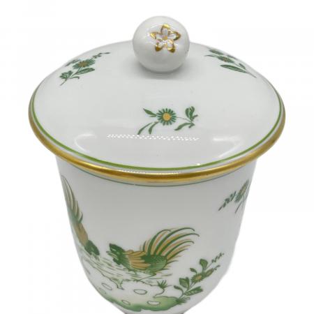 【希少】リチャードジノリ グリーンコック　スクエア　皿　金彩　花　四角　鳥 RICHARD GINORI (リチャードジノリ) 蓋付カップ グリーンコック