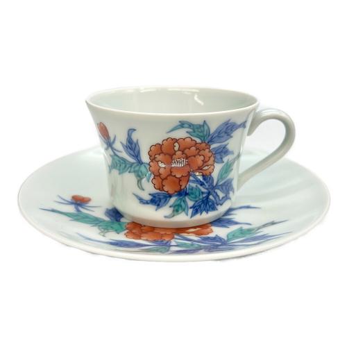 カップ&ソーサー 色鍋島 錦花絵紅茶碗 2P 今泉今右衛門作