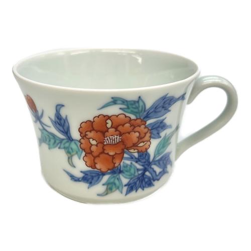 カップ&ソーサー 色鍋島 錦花絵紅茶碗 2P 今泉今右衛門作