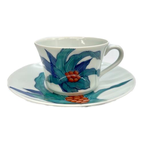 カップ&ソーサー 色鍋島 錦花絵紅茶碗 2P 今泉今右衛門作