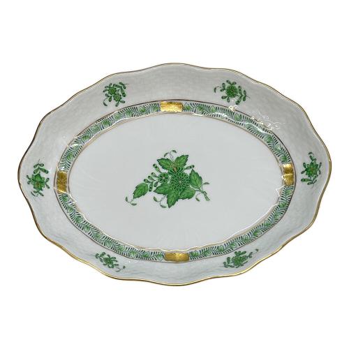 Herend (ヘレンド) オーバルプレート アポニーグリーン