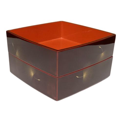 輪島塗 重箱二段 飛花の図 台付 小西啓介作