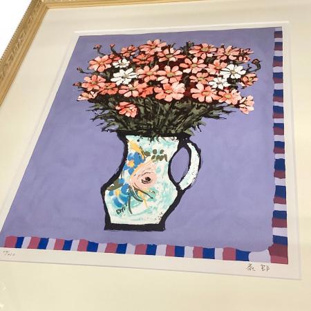 上野泰郎「コスモス」 リトグラフ 額装｜トレファクONLINE