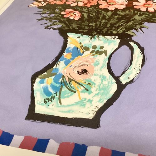 上野泰郎「コスモス」 リトグラフ 額装