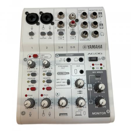 【ほぼ未使用】YAMAHA AG06 ミキシングコンソール さまざまな機器や楽器が接続でき、配信やモバイルで便利な機能を