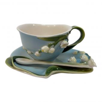 陶翔舞千 (トウショウマイセン) カップ&ソーサー 華麗なる花 すずらん