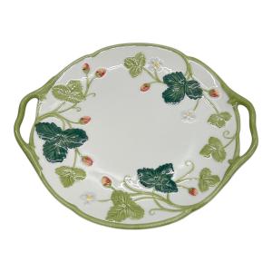 MINTON (ミントン) B&Bプレート グリーン＆ピンク ヴィクトリアストロベリー USED