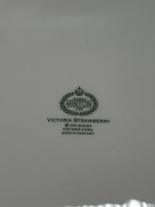 MINTON (ミントン) B&Bプレート グリーン＆ピンク ヴィクトリアストロベリー USED