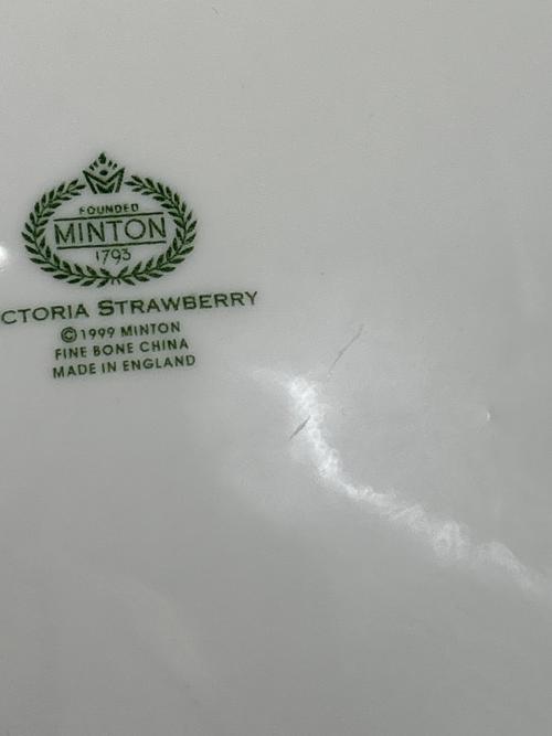 MINTON (ミントン) B&Bプレート グリーン＆ピンク ヴィクトリアストロベリー USED