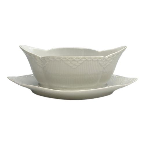 ROYAL COPENHAGEN (ロイヤル・コペンハーゲン) ソースボート ホワイトフルーテッド・ハーフレース USED
