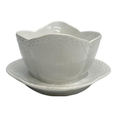 ROYAL COPENHAGEN (ロイヤル・コペンハーゲン) ソースボート ホワイトフルーテッド・ハーフレース USED