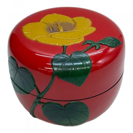 定価56,235円❣️希少・新品　琉球漆器　高級　棗・茶杓・香合・太鼓 琉球漆器(リュウキュウシッキ) 棗(なつめ) ハイビスカス 茶器