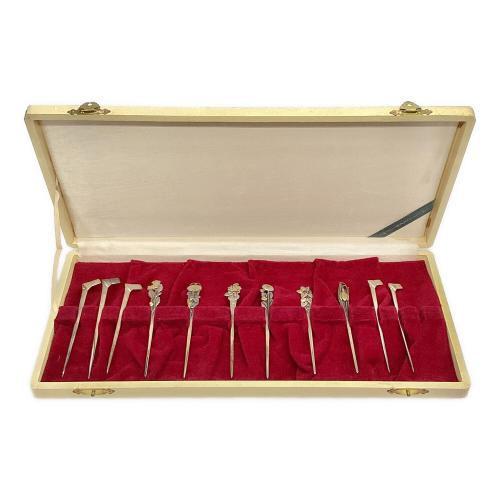 楊枝 花・結び文モチーフ SILVER950 ニッケルシルバー